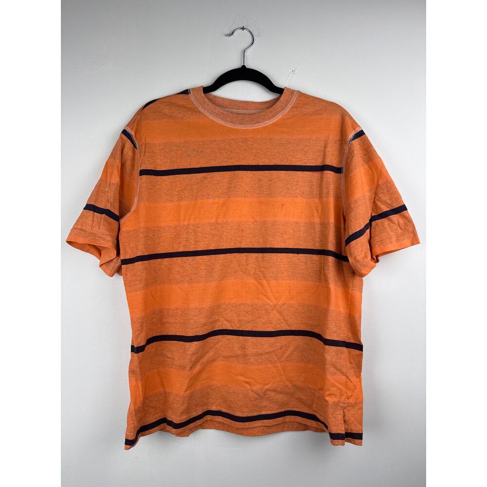 Vintage 90's Hunt Club Orange Striped T Shirt Sz.M